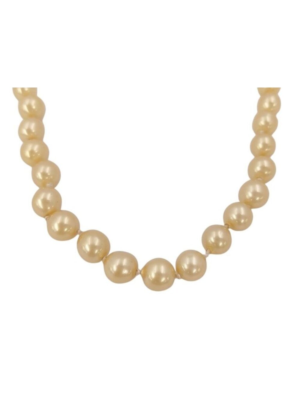 Chanel Necklace CC Logo Pearl Long Ivory Faux